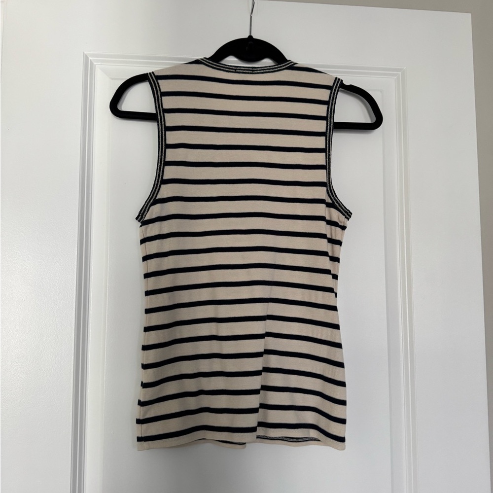 J. Crew Navy and Cream Striped Cardigan and Shell Set - Picture 5 of 7